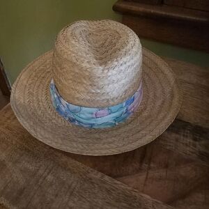 Straw Hat with Floral Band